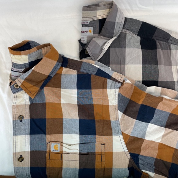 Carhartt Relaxed Fit Short Sleeve Button Down Plaid Shirt Men’s 2XL Quantity 2 - Picture 2 of 16